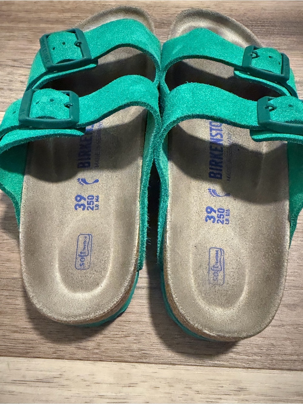 Birkenstock Arizona Digital Green Suede Sandals Womens EU 39 US 8 - Picture 6 of 10
